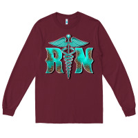 Burgundy registered medical symbol nurse Long Sleeve Tee - BarkalooDesign