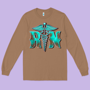 Registered Medical Symbol Nurse Long Sleeve Tee Designed By Barkaloodesign