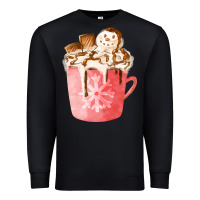 Black hotcocoa with snowman  fa element Premium Sweatshirt - FaDigitalArtStudio