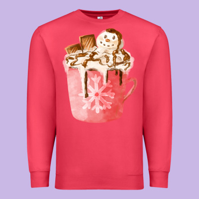 Hotcocoa With Snowman  Fa Element Premium Sweatshirt Designed By Fadigitalartstudio