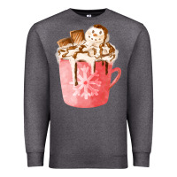 Charcoal Heather hotcocoa with snowman  fa element Premium Sweatshirt - FaDigitalArtStudio