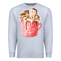 Heather Grey hotcocoa with snowman  fa element Premium Sweatshirt - FaDigitalArtStudio