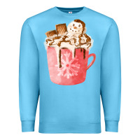 Ocean Blue hotcocoa with snowman  fa element Premium Sweatshirt - FaDigitalArtStudio