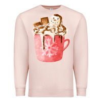 Pale Pink hotcocoa with snowman  fa element Premium Sweatshirt - FaDigitalArtStudio
