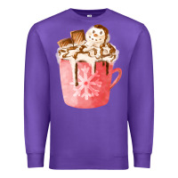 Purple hotcocoa with snowman  fa element Premium Sweatshirt - FaDigitalArtStudio