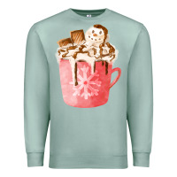 Seafoam hotcocoa with snowman  fa element Premium Sweatshirt - FaDigitalArtStudio