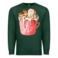 Sports Green hotcocoa with snowman  fa element Premium Sweatshirt - FaDigitalArtStudio