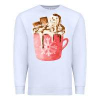 White hotcocoa with snowman  fa element Premium Sweatshirt - FaDigitalArtStudio