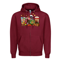 Burgundy Christmas coffee cups with Pitbull Zipper Hoodie - RanaPortraitStore