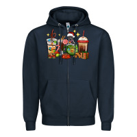 Navy Christmas coffee cups with Pitbull Zipper Hoodie - RanaPortraitStore