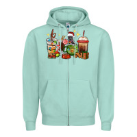 Seafoam Christmas coffee cups with Pitbull Zipper Hoodie - RanaPortraitStore