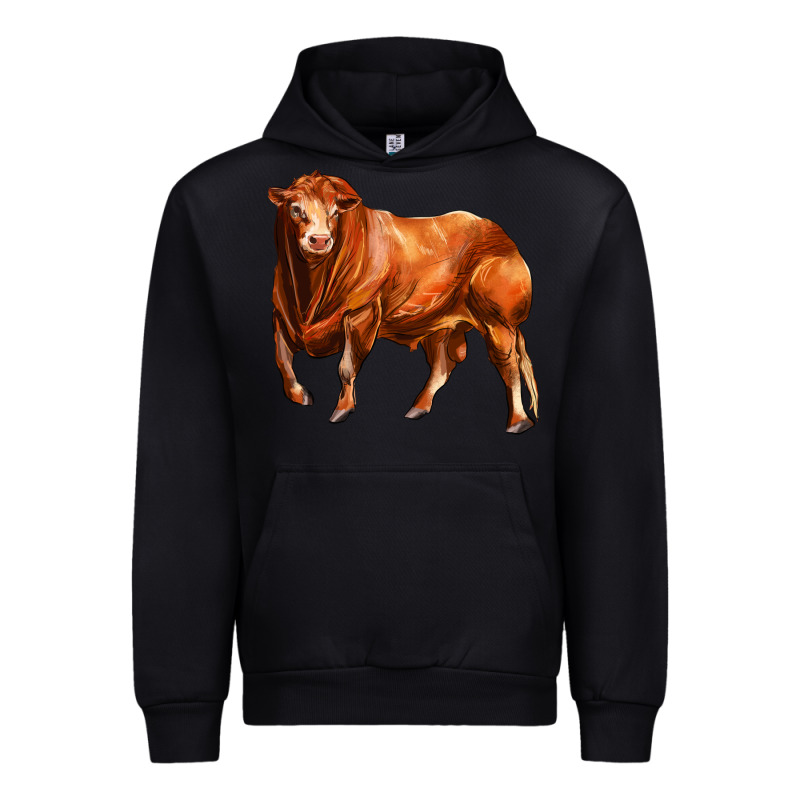 Red Angus Bull Urban Hoodie by LillyAllenDesigns | Teevron