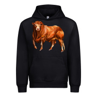 Black red angus bull Urban Hoodie - LillyAllenDesigns