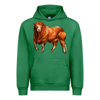 Emerald red angus bull Urban Hoodie - LillyAllenDesigns
