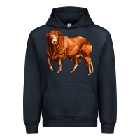 Navy red angus bull Urban Hoodie - LillyAllenDesigns