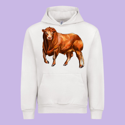 Red Angus Bull Urban Hoodie Designed By Lillyallendesigns