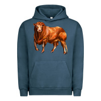 Pigment Midnight Navy red angus bull Urban Hoodie - LillyAllenDesigns