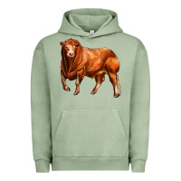 Pigment Oil Green red angus bull Urban Hoodie - LillyAllenDesigns