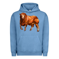 Pigment Pebble Blue red angus bull Urban Hoodie - LillyAllenDesigns