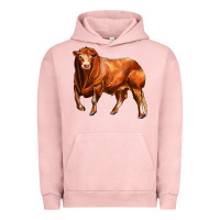 Pigment Salmon red angus bull Urban Hoodie - LillyAllenDesigns