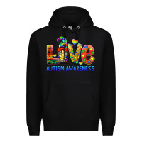 Black autism awareness love Premium Hoodie - BarkalooDesign