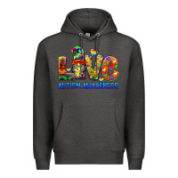 Charcoal Heather autism awareness love Premium Hoodie - BarkalooDesign
