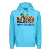 Ocean Blue autism awareness love Premium Hoodie - BarkalooDesign