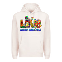 Pale Pink autism awareness love Premium Hoodie - BarkalooDesign