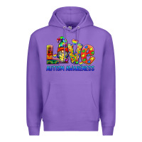 Purple autism awareness love Premium Hoodie - BarkalooDesign