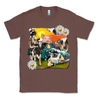 Cowhide Farm Truck With Farm Animals Classic Tee | Teevron