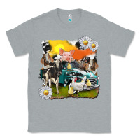 Heather Grey cowhide farm truck with farm animals Classic Tee - texasbilliewilder