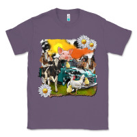 Lavender cowhide farm truck with farm animals Classic Tee - texasbilliewilder