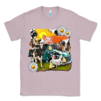 Lilac cowhide farm truck with farm animals Classic Tee - texasbilliewilder