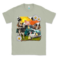 Matcha cowhide farm truck with farm animals Classic Tee - texasbilliewilder