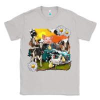 Moon Dust cowhide farm truck with farm animals Classic Tee - texasbilliewilder