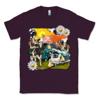 Plum cowhide farm truck with farm animals Classic Tee - texasbilliewilder