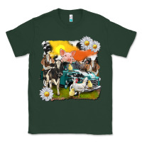 Sports Green cowhide farm truck with farm animals Classic Tee - texasbilliewilder