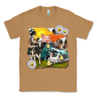 Toasted Coconut cowhide farm truck with farm animals Classic Tee - texasbilliewilder