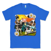 True Royal cowhide farm truck with farm animals Classic Tee - texasbilliewilder