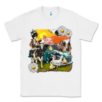 White cowhide farm truck with farm animals Classic Tee - texasbilliewilder