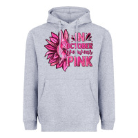 Heather Grey In October We Wear Pink Sunflower Heavyweight Hoodie - texasbilliewilder