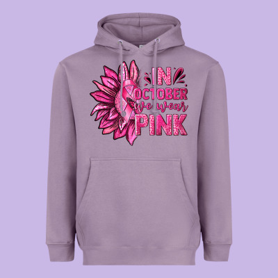 In October We Wear Pink Sunflower Heavyweight Hoodie Designed By Texasbilliewilder