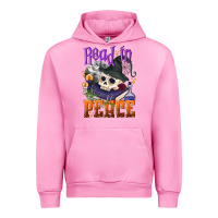 Fuchsia Pink Read in peace Halloween Urban Hoodie - NancyCooperArtShop
