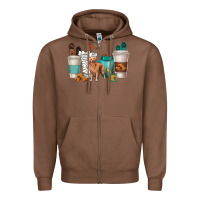 Chestnut golden retriever dog coffee cups Zipper Hoodie - texasbilliewilder