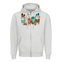 Dove Grey golden retriever dog coffee cups Zipper Hoodie - texasbilliewilder
