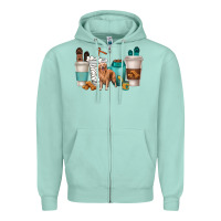 Seafoam golden retriever dog coffee cups Zipper Hoodie - texasbilliewilder