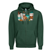 Sports Green golden retriever dog coffee cups Zipper Hoodie - texasbilliewilder