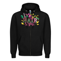 Black hair stylist Zipper Hoodie - texasbilliewilder