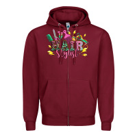 Burgundy hair stylist Zipper Hoodie - texasbilliewilder