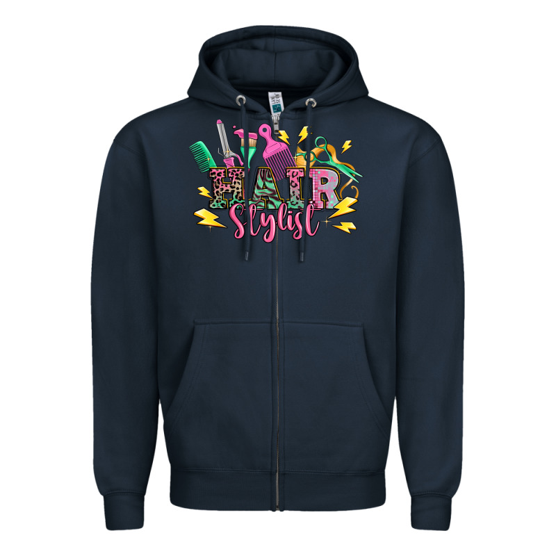 Hair Stylist Zipper Hoodie by texasbilliewilder | Teevron